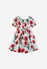 Dolce & Gabbana Kids Girls Poppy Print Dress L53DI7 HS5O1 HA3VN Multicolor
