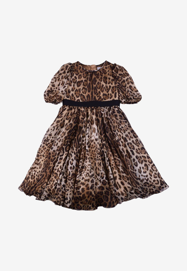 Dolce & Gabbana Kids Girls Leopard Print Dress L53DL1 G7I2N HA93M Multicolor
