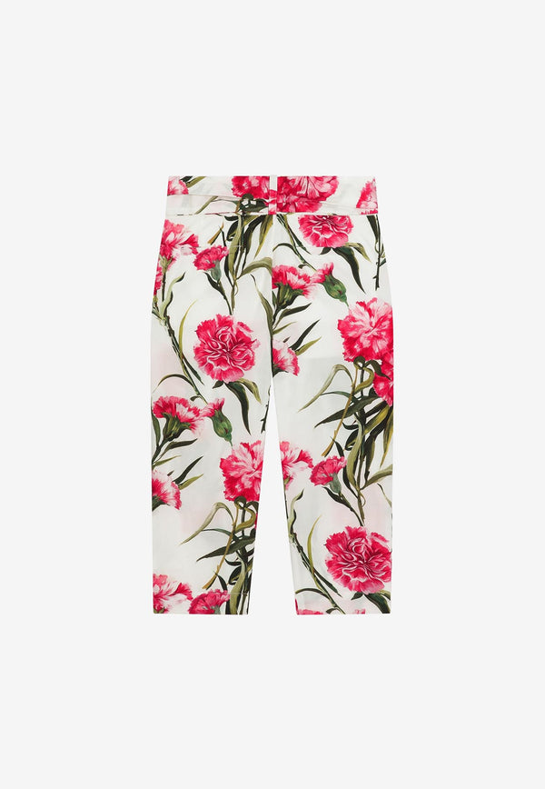 Dolce & Gabbana Kids Girls Carnation Print Pants Multicolor L53P22 HS5O0 HA3VL
