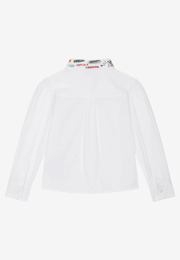 Dolce & Gabbana Kids Kids Smemo Embroidery Shirt White L55S68 FU5GK W0800