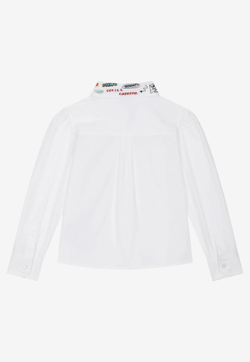 Dolce & Gabbana Kids Kids Smemo Embroidery Shirt White L55S68 FU5GK W0800
