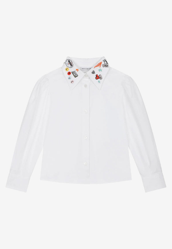 Dolce & Gabbana Kids Kids Smemo Embroidery Shirt White L55S68 FU5GK W0800