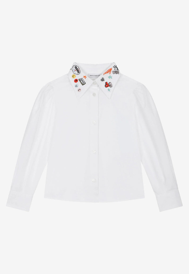 Dolce & Gabbana Kids Kids Smemo Embroidery Shirt White L55S68 FU5GK W0800