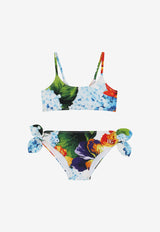 Dolce & Gabbana Kids Girls Hydrangea Print Bikini Set L5J829 FSGZM HA3JA Multicolor