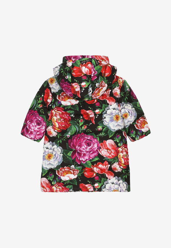 Dolce & Gabbana Kids Girls Floral Print Down Jacket Multicolor L5JBL6 FSSJJ HN3VW