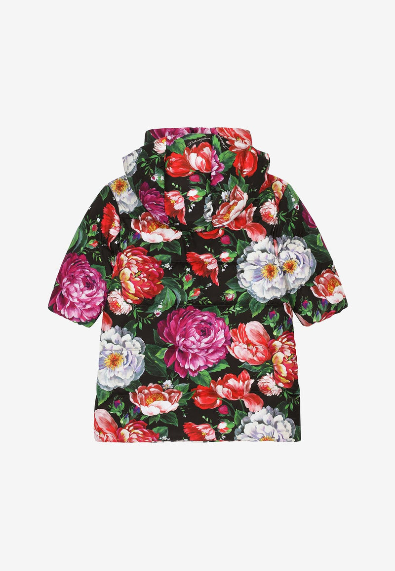 Dolce & Gabbana Kids Girls Floral Print Down Jacket Multicolor L5JBL6 FSSJJ HN3VW