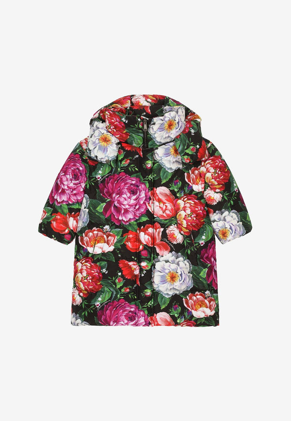 Dolce & Gabbana Kids Girls Floral Print Down Jacket Multicolor L5JBL6 FSSJJ HN3VW