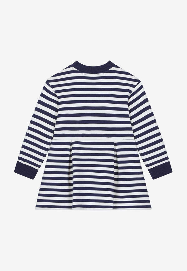 Dolce & Gabbana Kids Girls Star Patch Striped Dress Blue L5JD4P G7E1K S8051