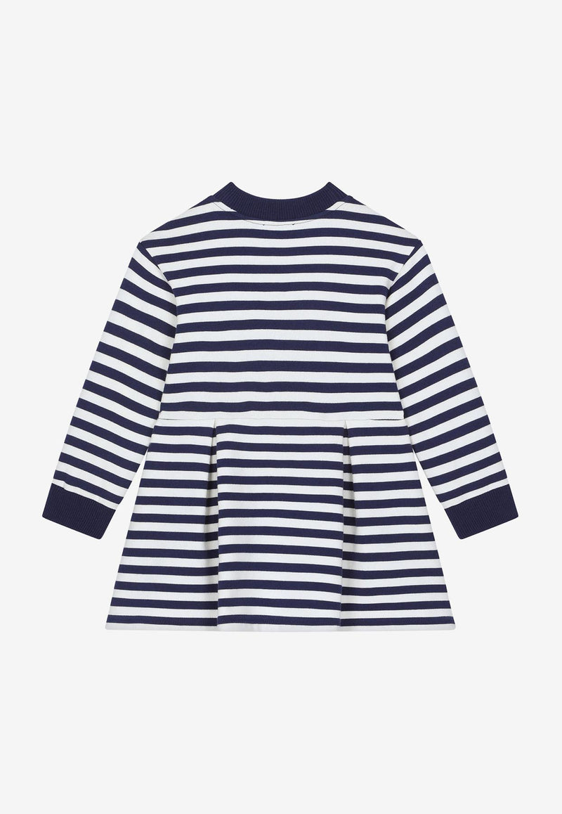 Dolce & Gabbana Kids Girls Star Patch Striped Dress Blue L5JD4P G7E1K S8051