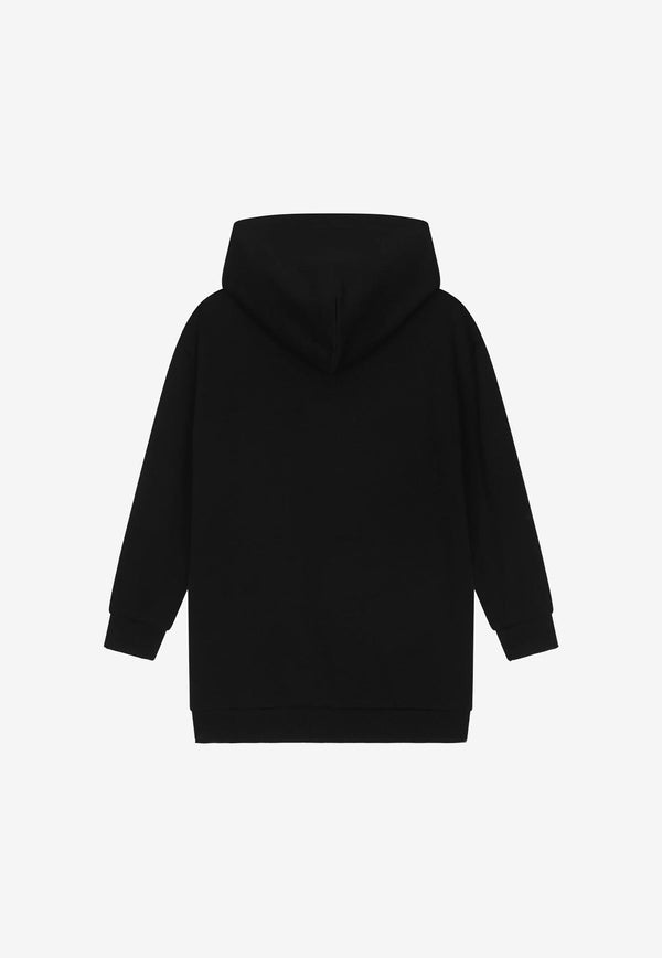 Dolce & Gabbana Kids Girls Gianpiero D’Alessandro Print Hoodie Dress Black L5JD5I G7F9H N0000