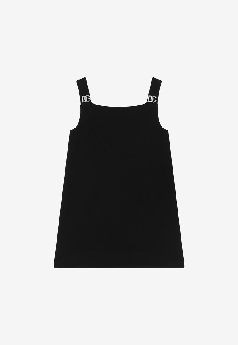 Dolce & Gabbana Kids Girls DG Logo Sleeveless Dress Black L5JD5J G7F9N N0000