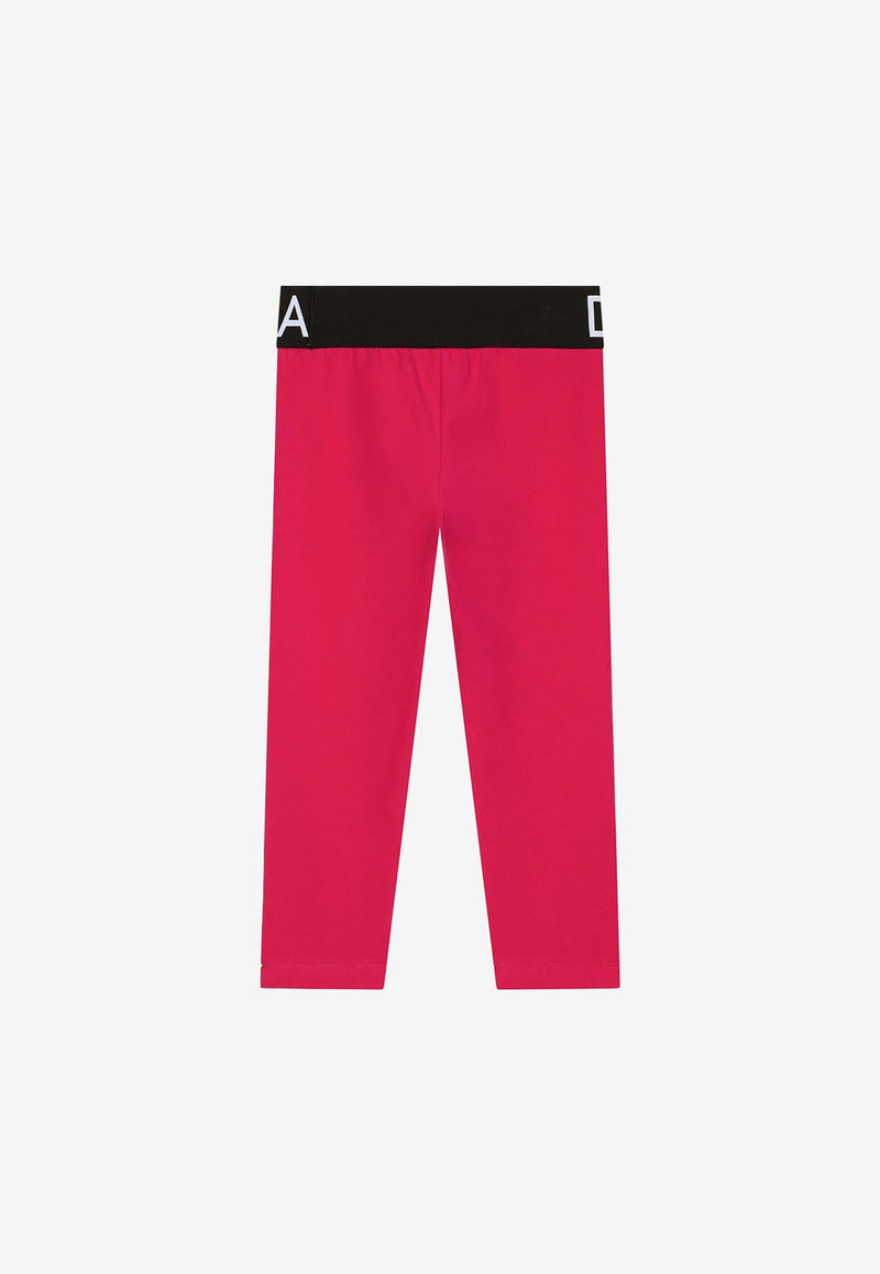 Dolce & Gabbana Kids Girls Logo Waistband Leggings Fuchsia L5JP3J G7E3K F0877