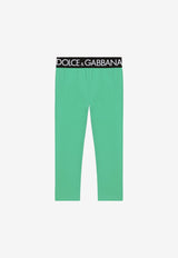Dolce & Gabbana Kids Girls Interlock Leggings Green L5JP3J G7E3K V8646