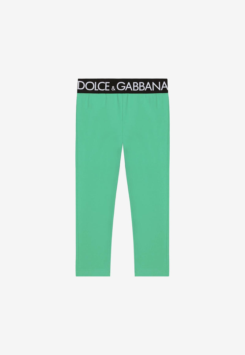 Dolce & Gabbana Kids Girls Interlock Leggings Green L5JP3J G7E3K V8646