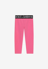 Dolce & Gabbana Kids Girls Logo Waistband Leggings Pink L5JP3J G7F9G F0728