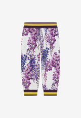 Dolce & Gabbana Kids Girls Wisteria Print Track Pants L5JP8C HS7HN HA3JE Lavender