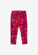 Dolce & Gabbana Kids Girls Poppy Print Interlock Leggings L5JP8E FSGZ5 HP3IW Violet