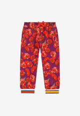 Dolce & Gabbana Kids Girls Poppy Print Track Pants L5JP8M HS7HM HP3IW Violet