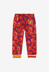 Dolce & Gabbana Kids Girls Poppy Print Track Pants L5JP8M HS7HM HP3IW Violet
