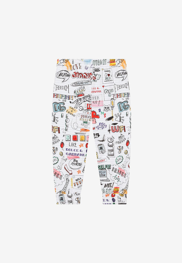 Dolce & Gabbana Kids Girls Smemo Print Track Pants Multicolor L5JP8Z HS7I9 HW3VG