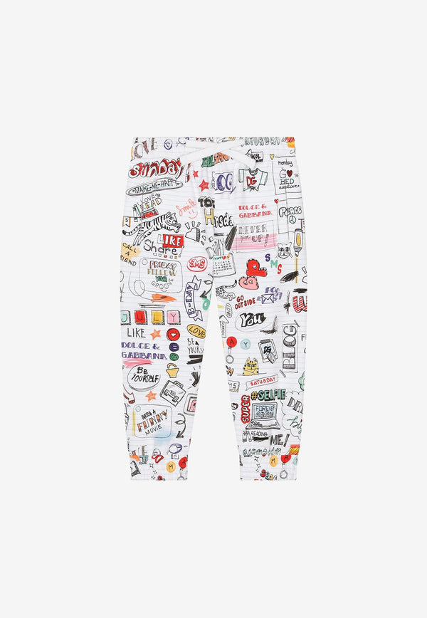 Dolce & Gabbana Kids Girls Smemo Print Track Pants Multicolor L5JP8Z HS7I9 HW3VG