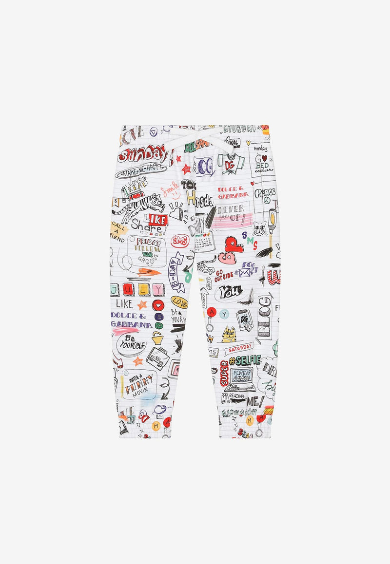 Dolce & Gabbana Kids Girls Smemo Print Track Pants Multicolor L5JP8Z HS7I9 HW3VG