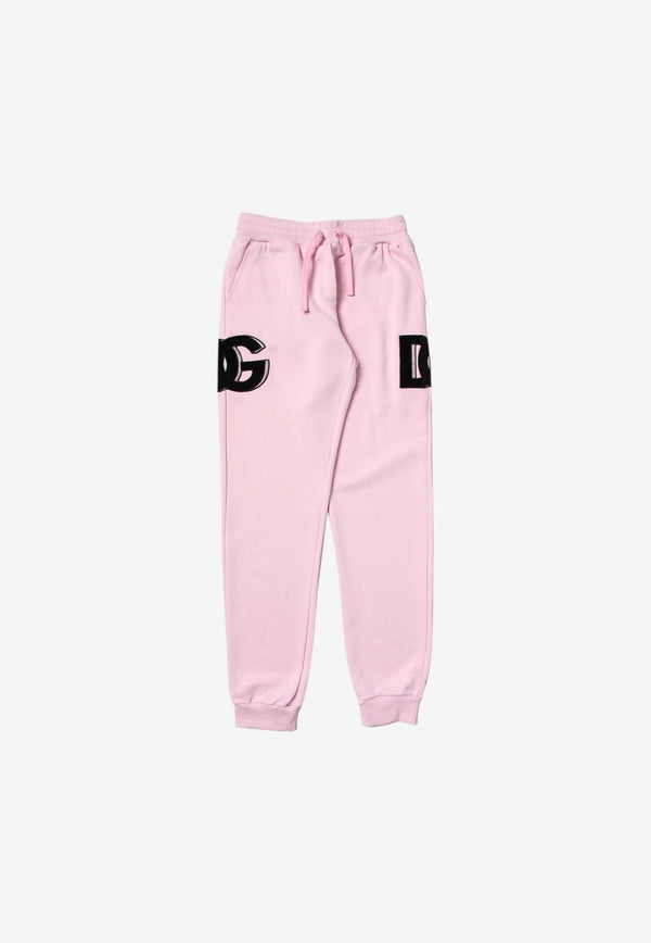 Dolce & Gabbana Kids Girls DG Logo Patch Track Pants Pink L5JPA3 G7IGH F1452