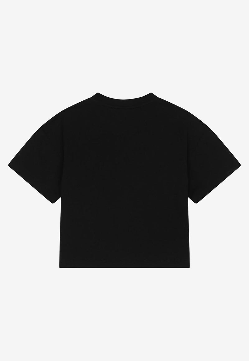 Dolce & Gabbana Kids Girls Gianpiero D’Alessandro Print T-shirt Black L5JTHX G7F9I N0000