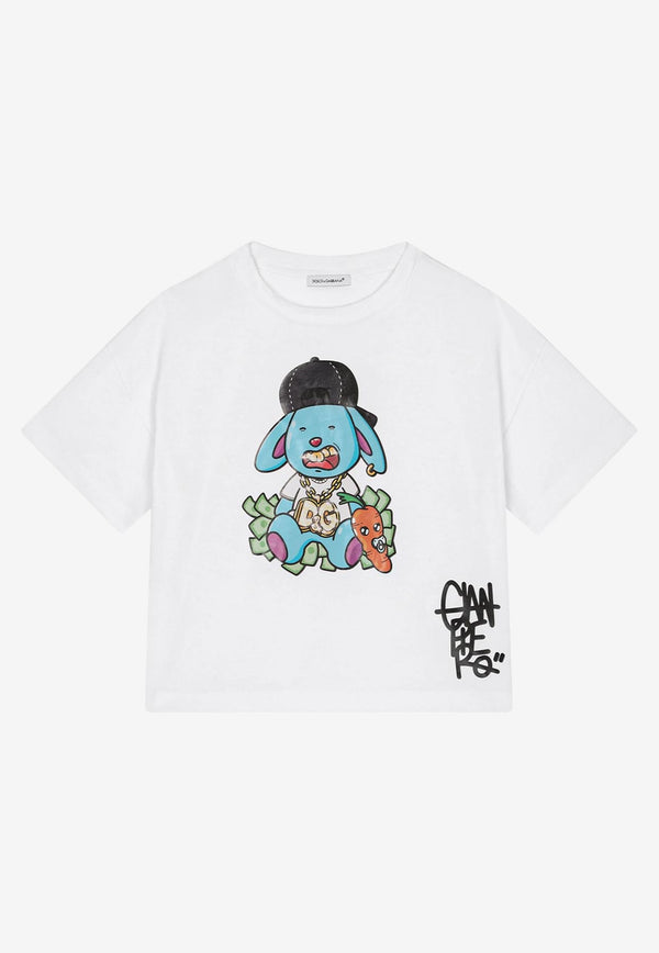 Dolce & Gabbana Kids Girls Gianpiero D’Alessandro Print T-shirt White L5JTHX G7F9I W0800