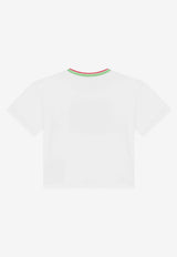 Dolce & Gabbana Kids Girls Brocade DG Patch T-shirt White L5JTII G7B5X W0800