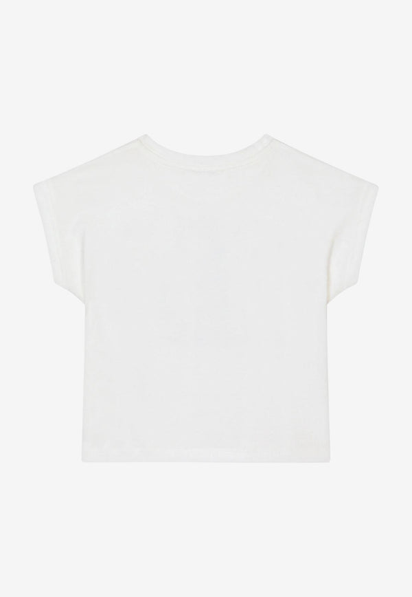 Dolce & Gabbana Kids Girls Love Print Sleeveless T-shirt White L5JTJJ G7D1R W0111