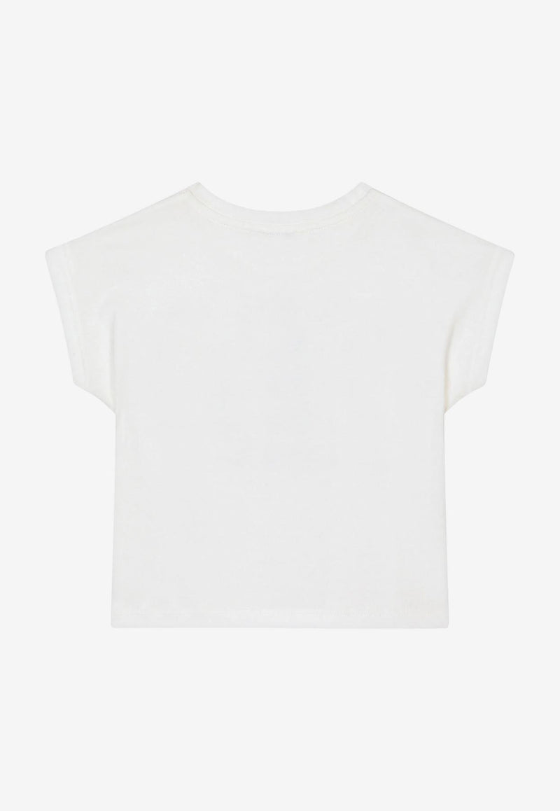 Dolce & Gabbana Kids Girls Love Print Sleeveless T-shirt White L5JTJJ G7D1R W0111