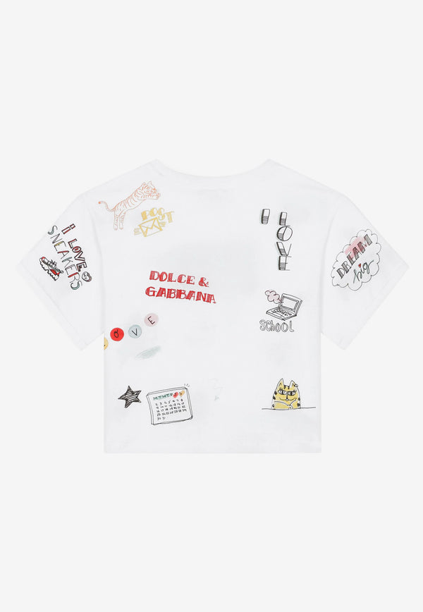 Dolce & Gabbana Kids Kids Smemo Print T-shirt White L5JTJT G7E0N HW3VG