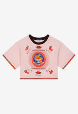Dolce & Gabbana Kids Girls Orange Print T-shirt Pink L5JTJY G7E1E HF4AN