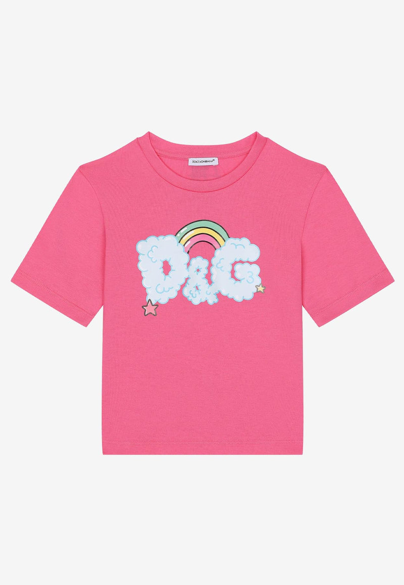 Dolce & Gabbana Kids Girls Gianpiero D’Alessandro DG Print T-shirt Pink L5JTKH G7F9K F0728