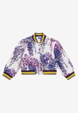 Dolce & Gabbana Kids Girls Wisteria Print Bomber Jacket Lavender L5JW5P HS7HN HA3JE