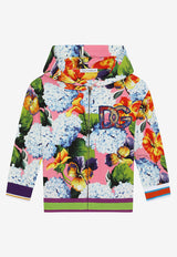 Dolce & Gabbana Kids Girls Hydrangea Print Interlock Zip Hoodie Multicolor L5JW6B FSGZ0 HF3JA