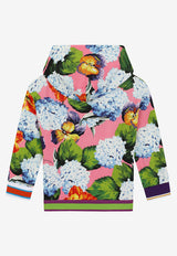 Dolce & Gabbana Kids Girls Hydrangea Print Interlock Zip Hoodie Multicolor L5JW6B FSGZ0 HF3JA