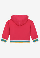 Dolce & Gabbana Kids Girls Brocade DG Patch Zip Hoodie Fuchsia L5JW6L G7CGJ F0382