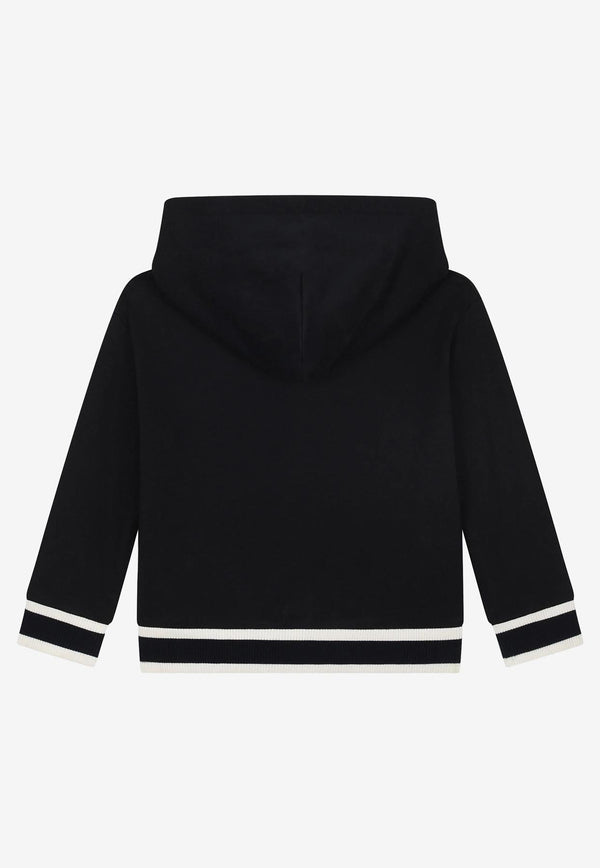 Dolce & Gabbana Kids Girls Love Embroidered Hoodie Navy L5JW6Q G7DY7 B0665