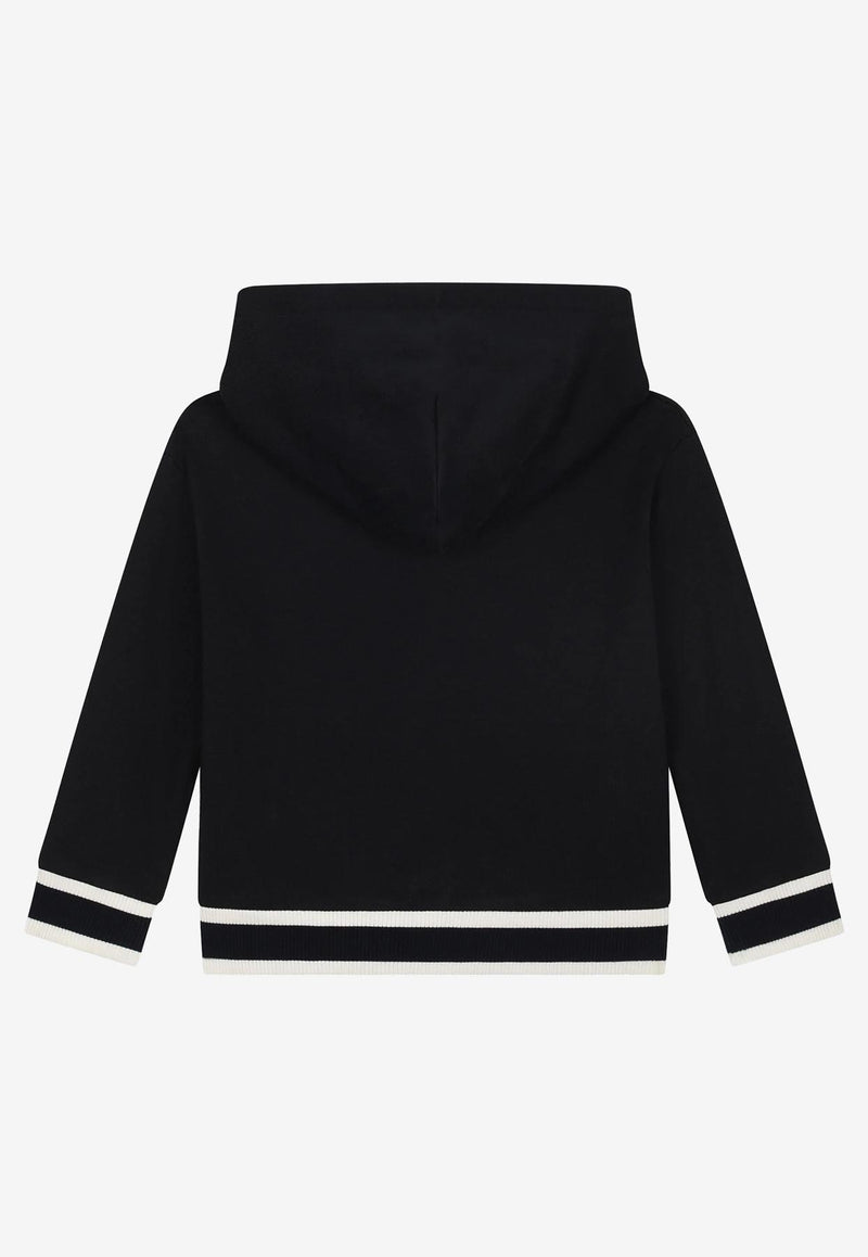 Dolce & Gabbana Kids Girls Love Embroidered Hoodie Navy L5JW6Q G7DY7 B0665