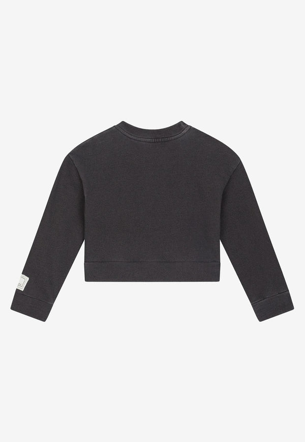 Dolce & Gabbana Kids Girls Love Print Sweatshirt Blue L5JW6R G7D2D B0665