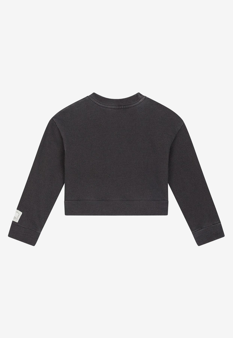 Dolce & Gabbana Kids Girls Love Print Sweatshirt Blue L5JW6R G7D2D B0665