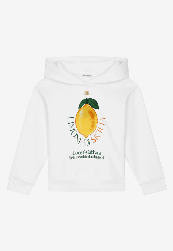 Dolce & Gabbana Kids Girls Lemon Print Hoodie White L5JW7C G7E1G W0111