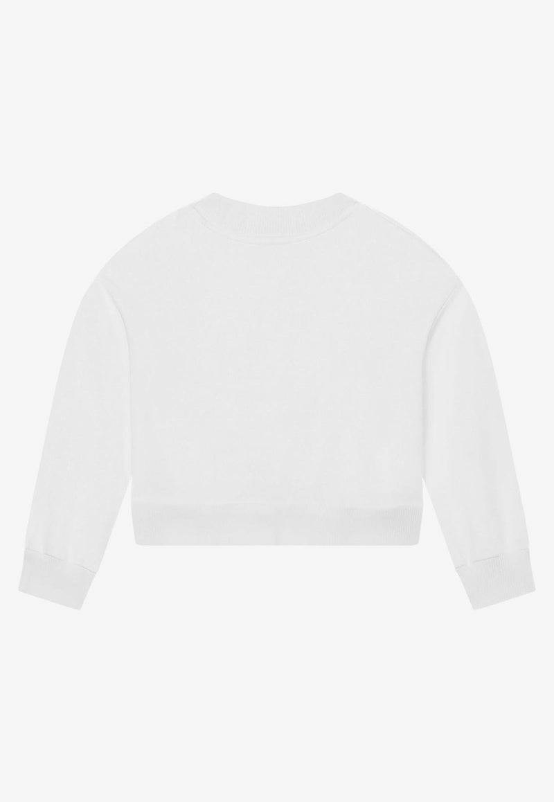Dolce & Gabbana Kids Girls Poppy Patch Logo Sweatshirt White L5JW7X G7G9P W0800