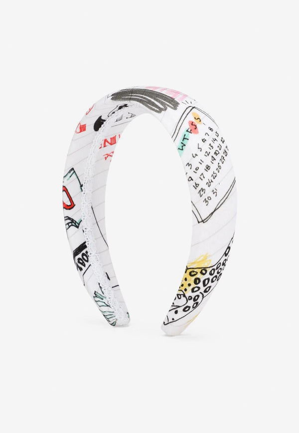 Dolce & Gabbana Kids Girls Smemo Print Headband Multicolor LB3L54 FSG1D HW3VG