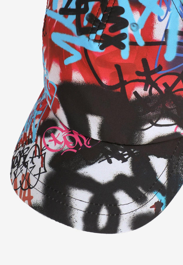 Dolce & Gabbana Kids Boys Graffiti Print Baseball Cap Multicolor LB4H80 G7F6A HH4DX