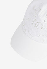 Dolce & Gabbana Kids Girls Openwork Logo Baseball Cap White LB5H12 G7B7A W0800