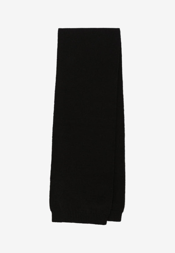 Dolce & Gabbana Kids Girls DG Patch Knitted Scarf Black LBKAB2 JBVT9 N0000