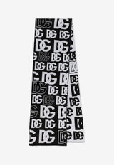 Dolce & Gabbana Kids Girls Jacquard DG Logo Knitted Scarf Monochrome LBKAB3 JBVV9 S9000